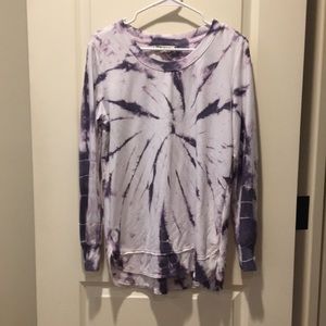 Akini Women Pullover tie dye sweatshirt crew neck long sleeve lovely hem size M